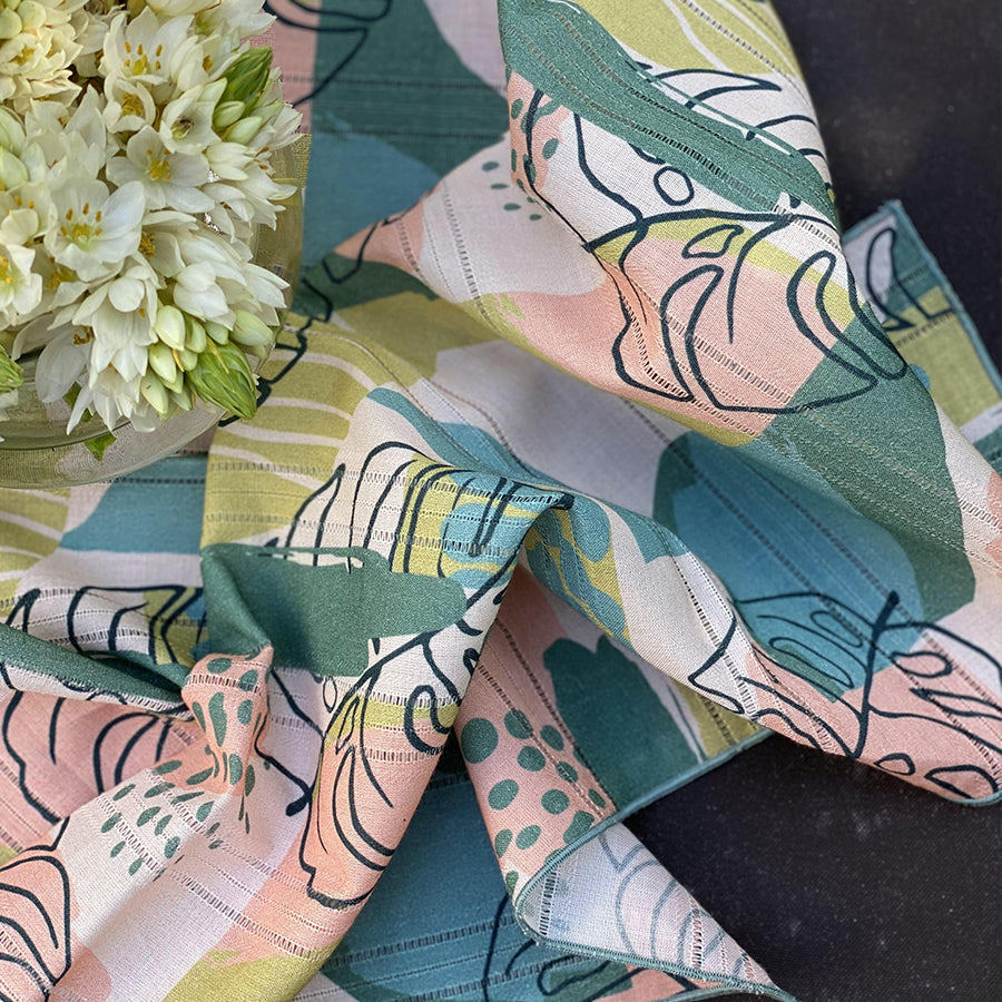 Dandelion - Dining -Dinner Napkins- Tropical - Floral -Casement - Printed