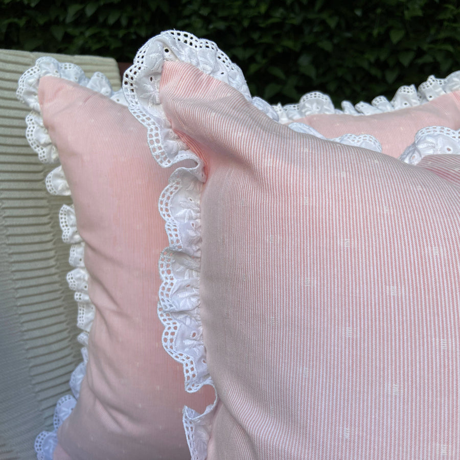 Dandelion - Light Pink- Amaranth - Cushion- Woven printed fabric