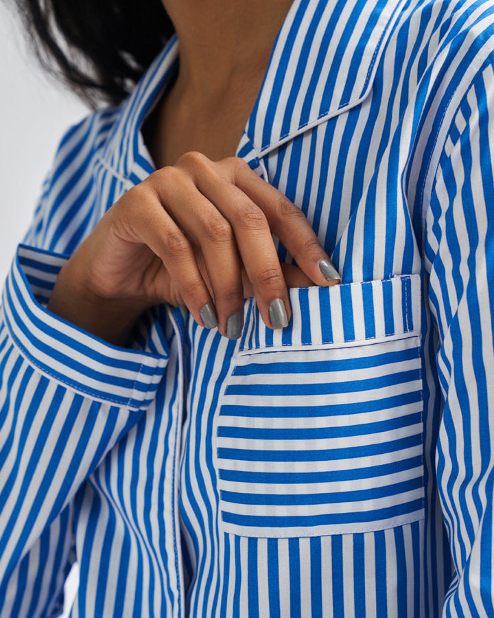 Floaty Sky Cotton Notched Collar Pyjama Set