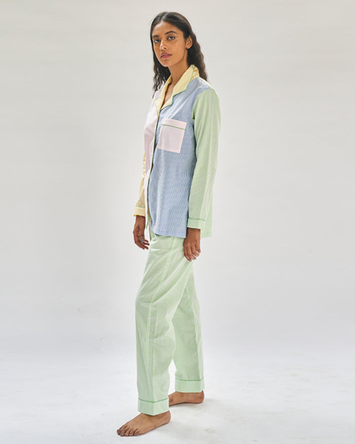 Many Moods - Everyday Set<br>Women’s Cotton Notch Collar Pajama Set