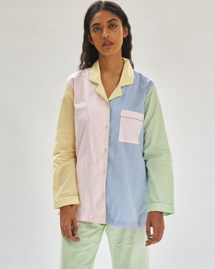 Many Moods - Everyday Set<br>Women’s Cotton Notch Collar Pajama Set