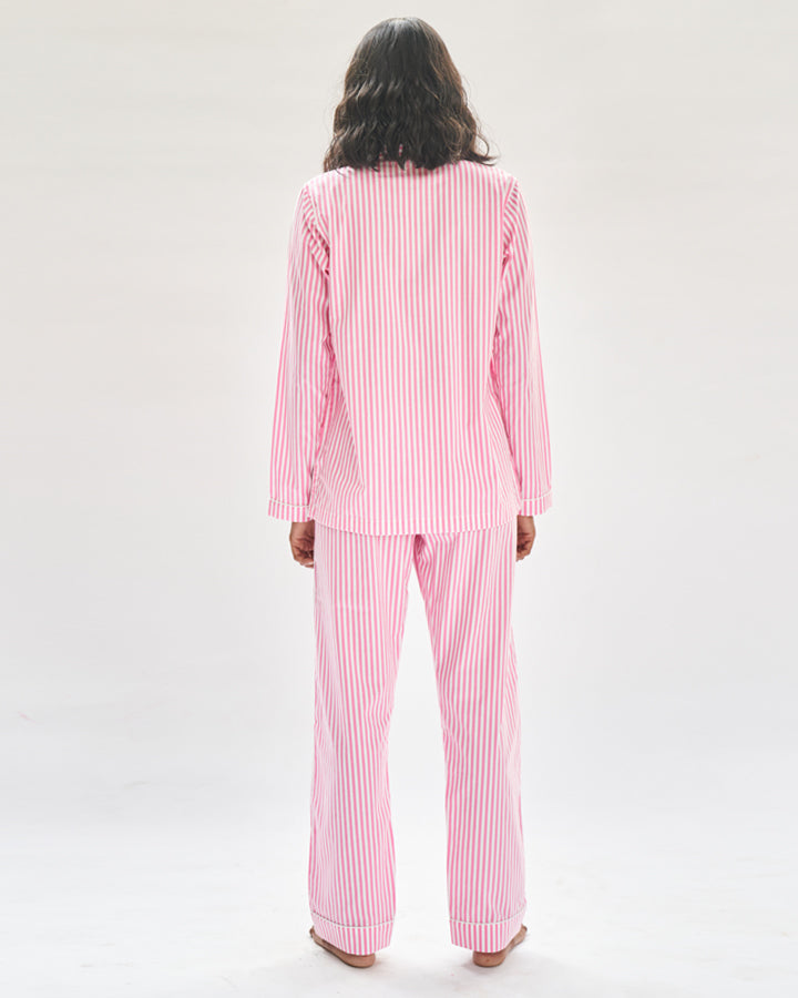 Morganite - Everyday Set<br>Women’s Embroidered Cotton Notch Collar Pajama Set