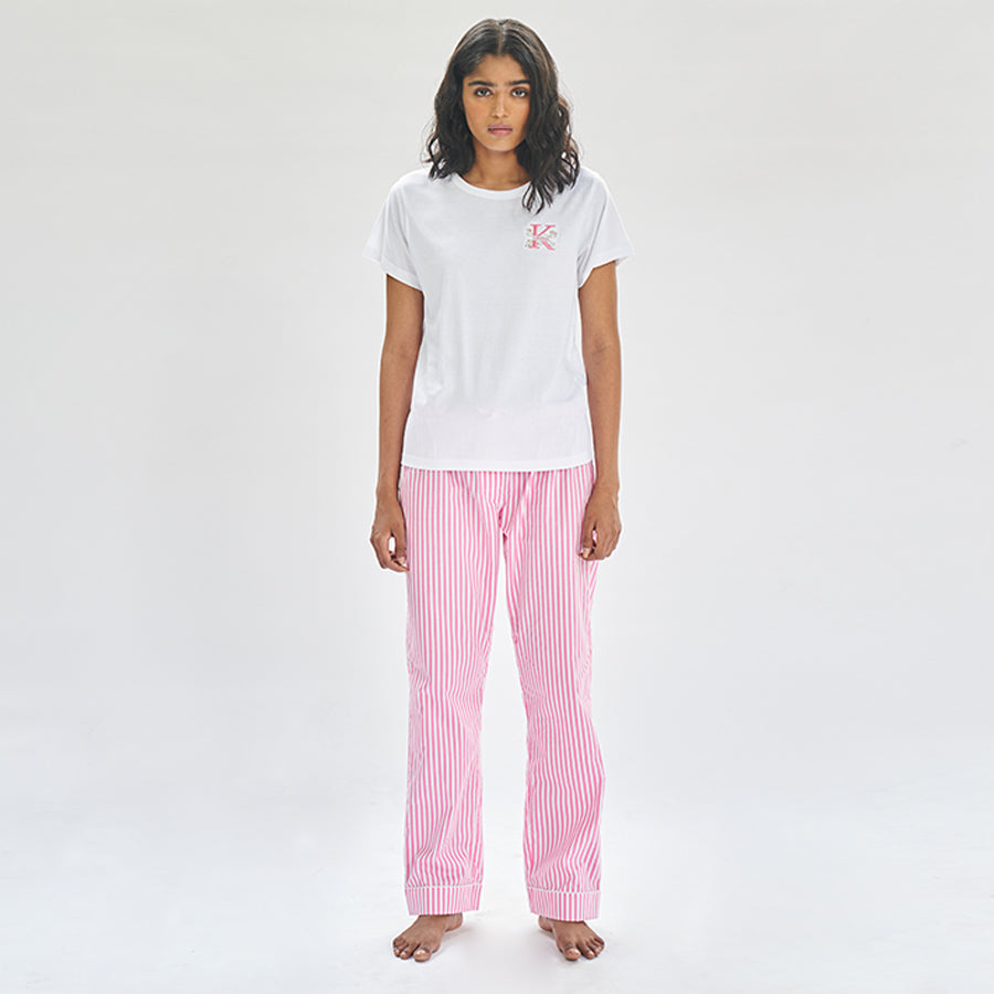 Morganite Embroidered T-shirt & Cotton Pyjama