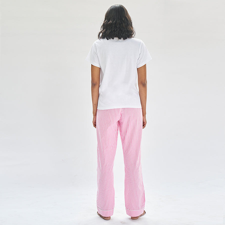 Morganite Embroidered T-shirt & Cotton Pyjama