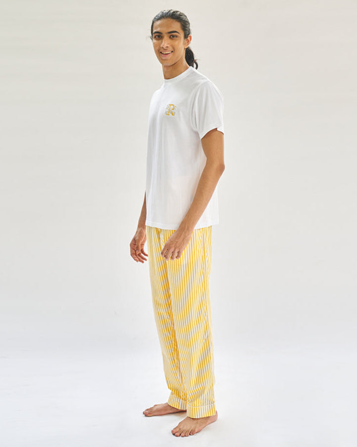 Sunray Embroidered T-shirt & Cotton Pyjama Men's