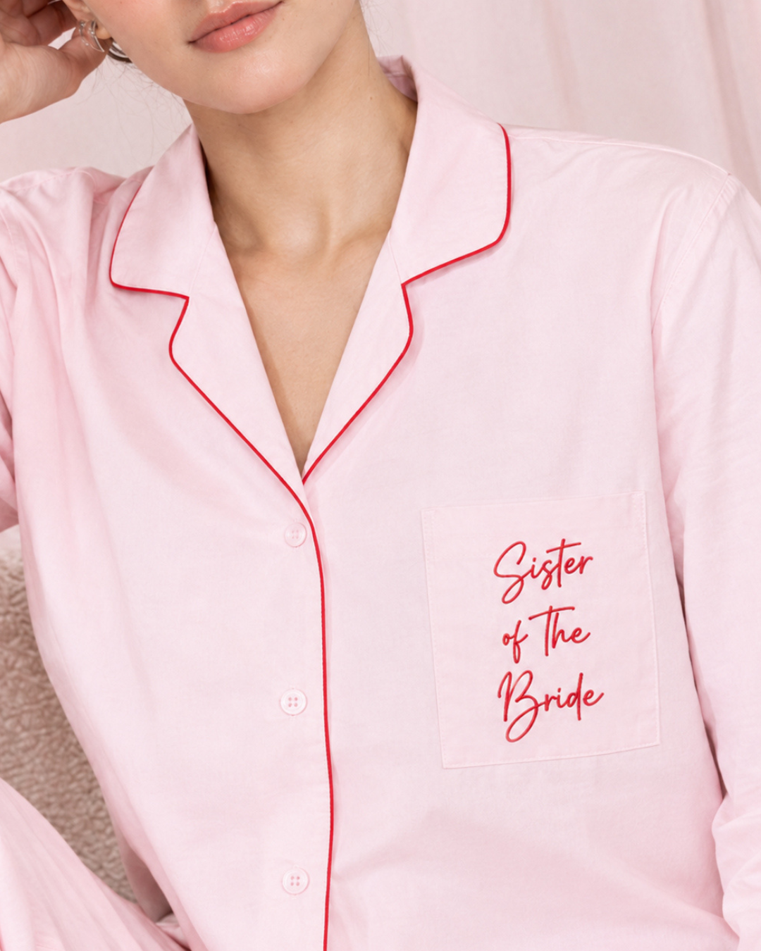 Bride Tribe Siesta Embroidered - Everyday Set <br> Women Cotton Notched Pajama Set