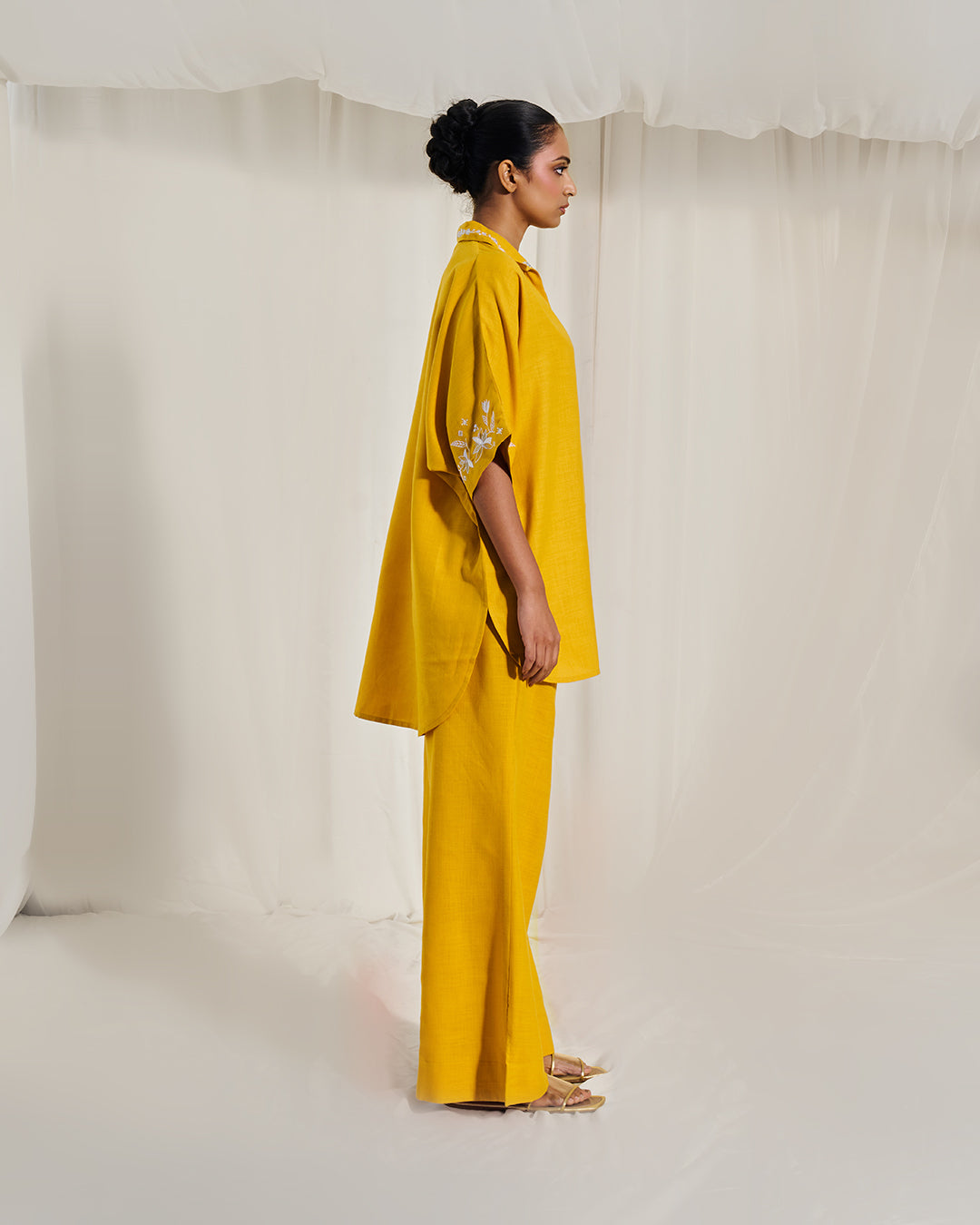 Marigold Glow – Muse Set <br> Women's Embroidered Cotton Co-ord Set