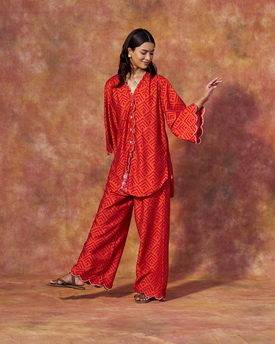 Leher Set <br> Ruffle Tunic Set