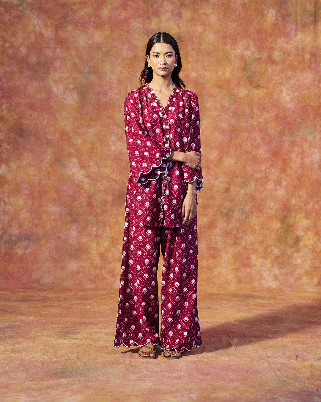 Leher Set <br> Ruffle Tunic Set