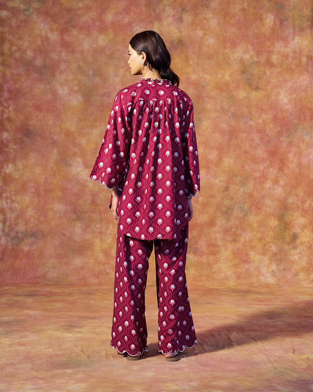 Leher Set <br> Ruffle Tunic Set