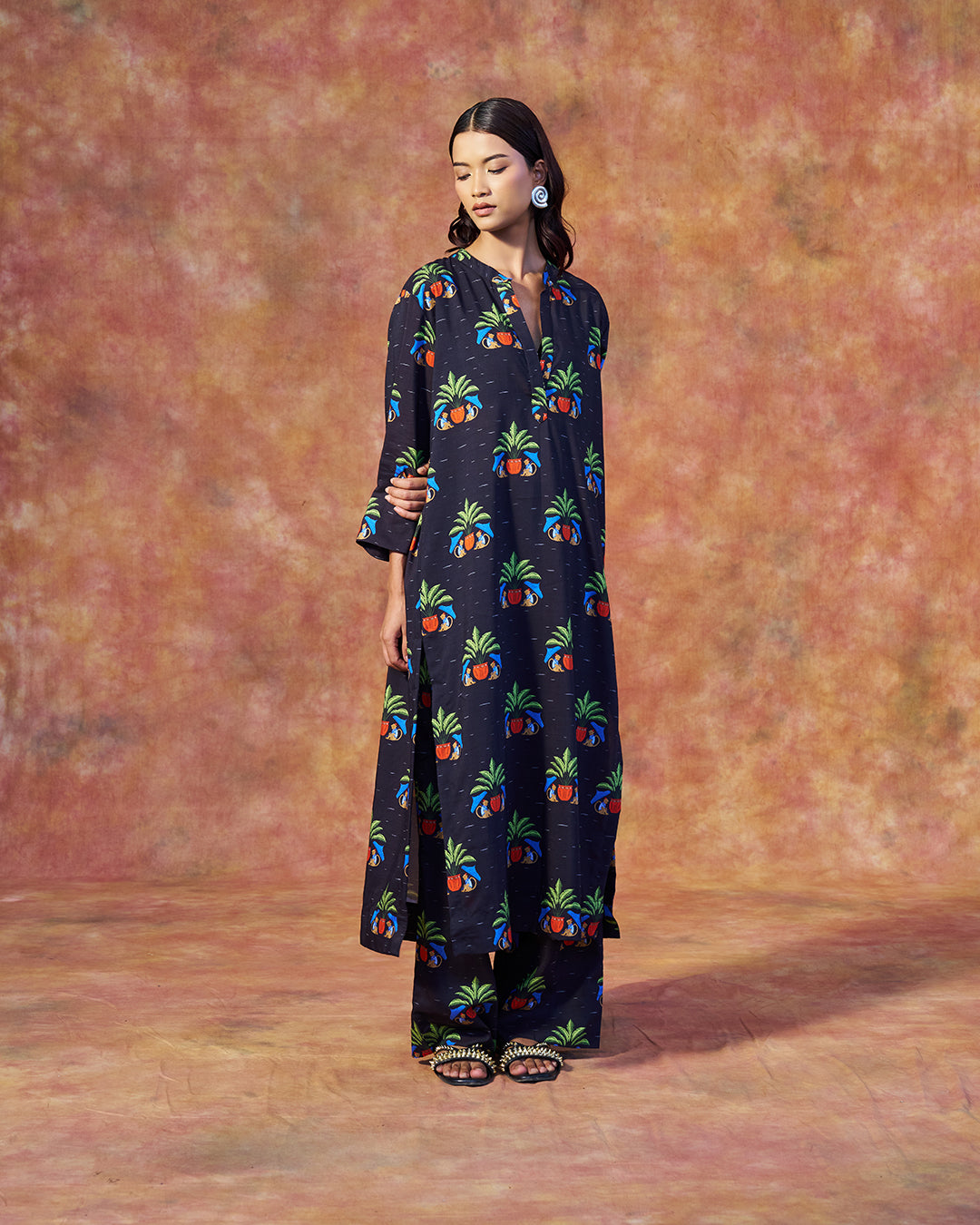 Ziya Set <br> Women's Long Tunic Set with Straight Pants