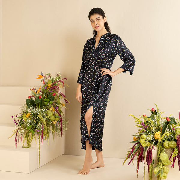 Daisy Dreams Satin Midi Kaftan Dress