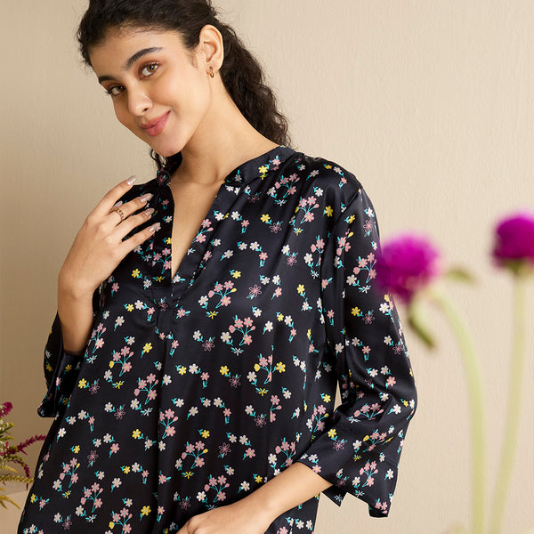 Daisy Dreams Satin Midi Kaftan Dress