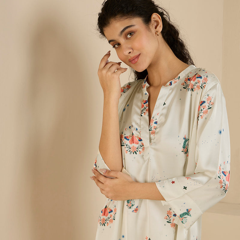 Edenscape Satin Midi Kaftan Dress