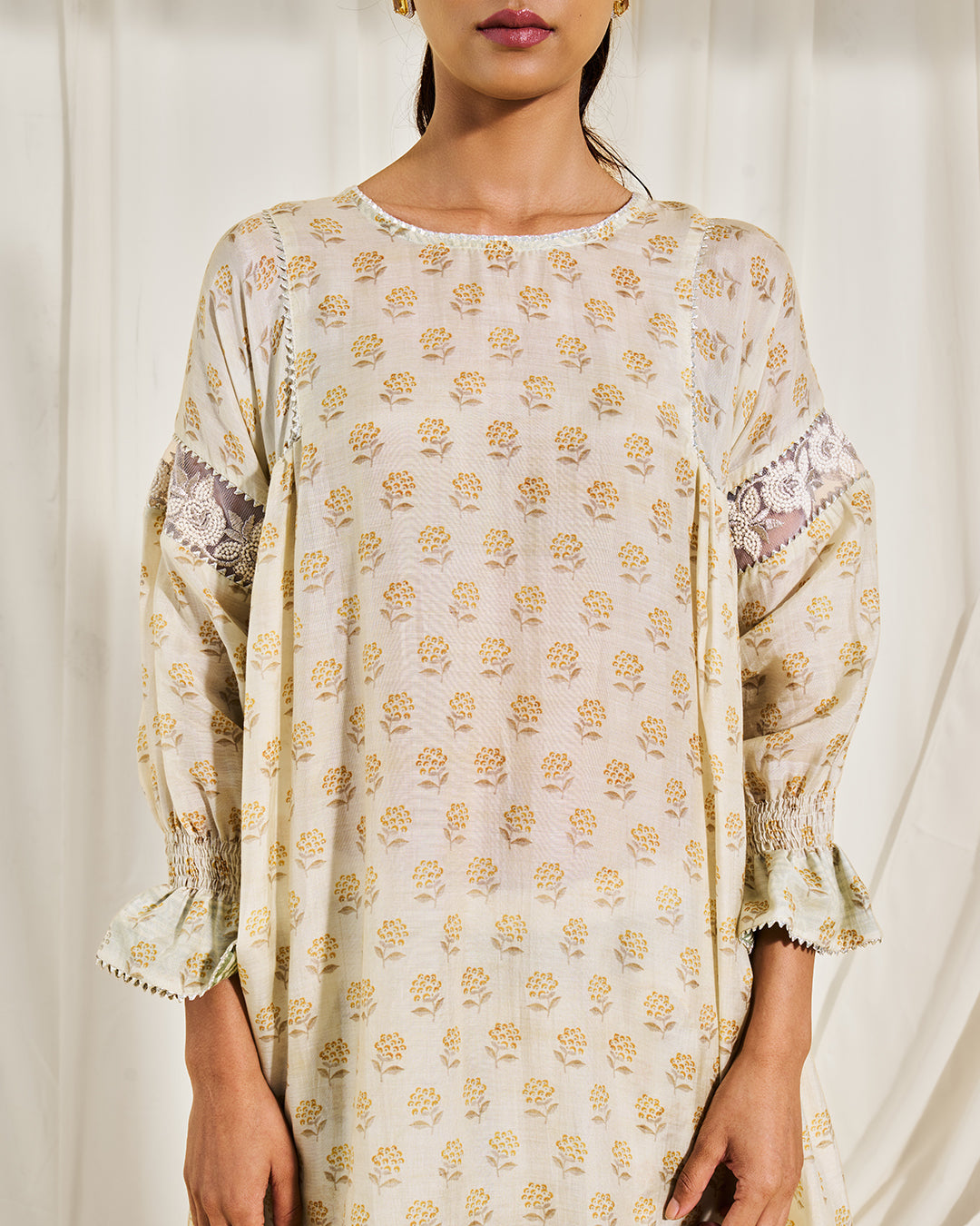 Golden Buta – Noor Set <br> Women's Printed Tunic Set with Farsi Pants