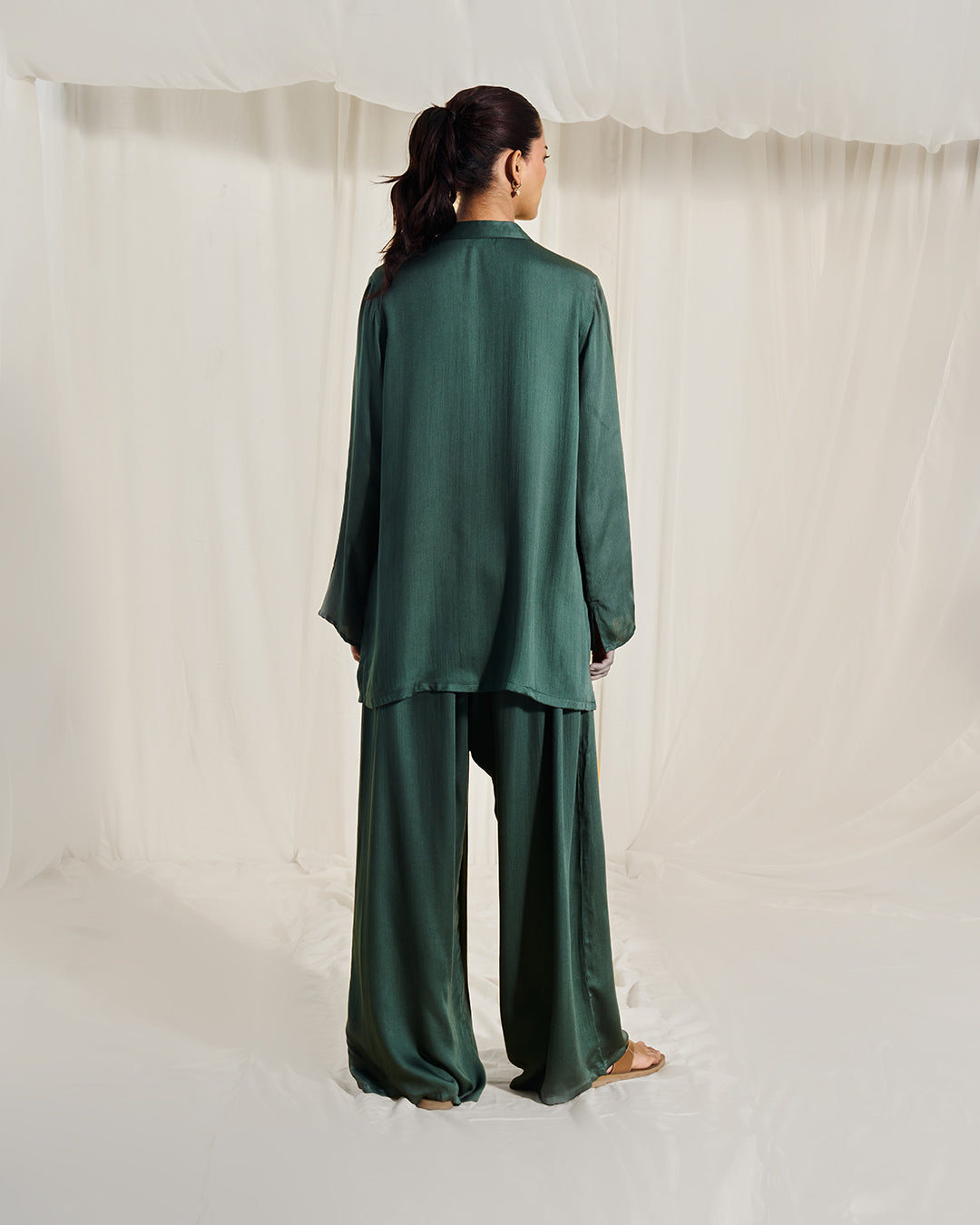 Emerald Grove – Verse Set <br> Women's Mandarin Collar Co-ord Set