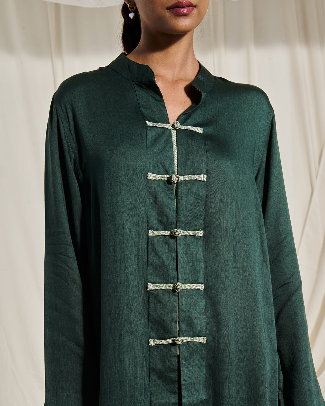 Emerald Grove – Verse Set <br> Women's Mandarin Collar Co-ord Set