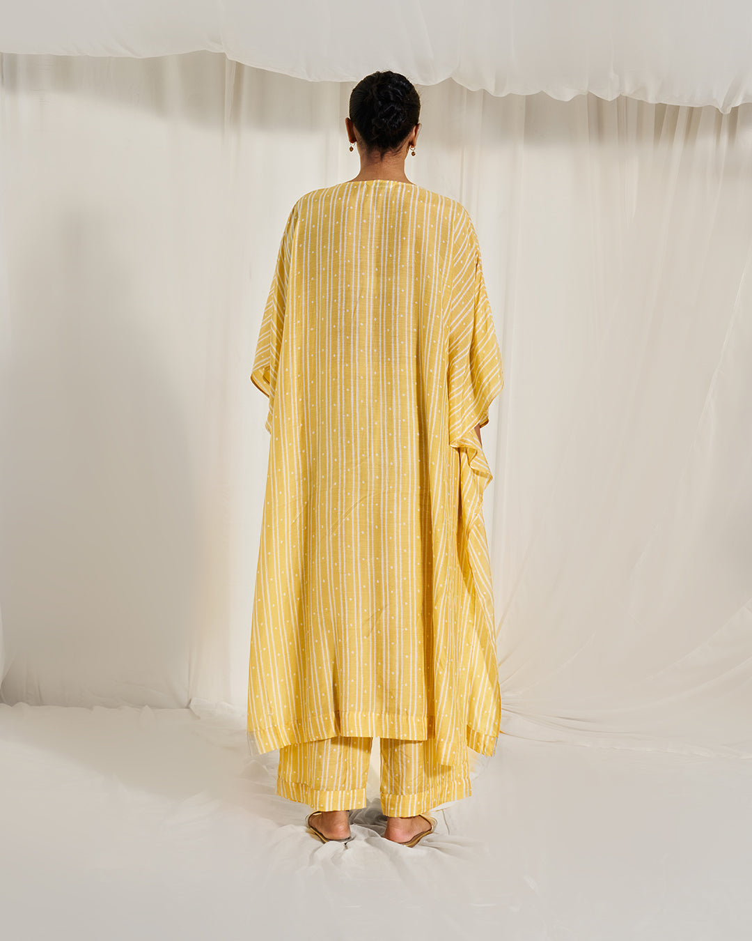Willow Weave - Elan Set <br> Women's Printed Kaftan Set with Lace Yoke
