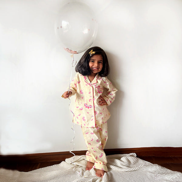Butterfly Cotton Notched Pyjama