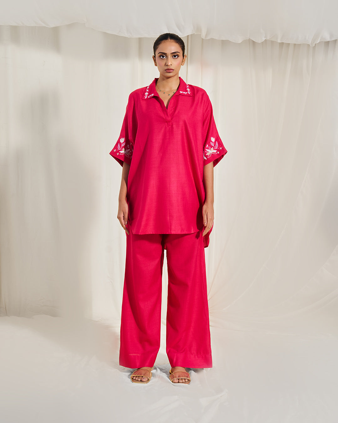 Soft Moss – Muse Set <br> Women's Embroidered Cotton Co-ord Set
