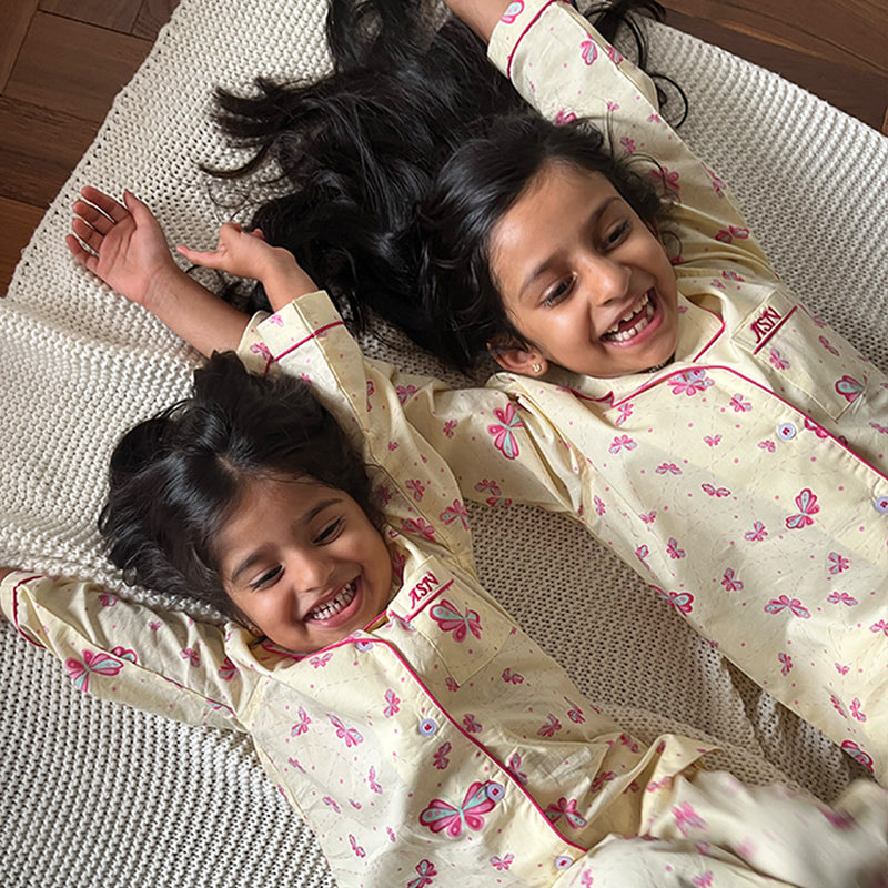 Butterfly Cotton Notched Pyjama