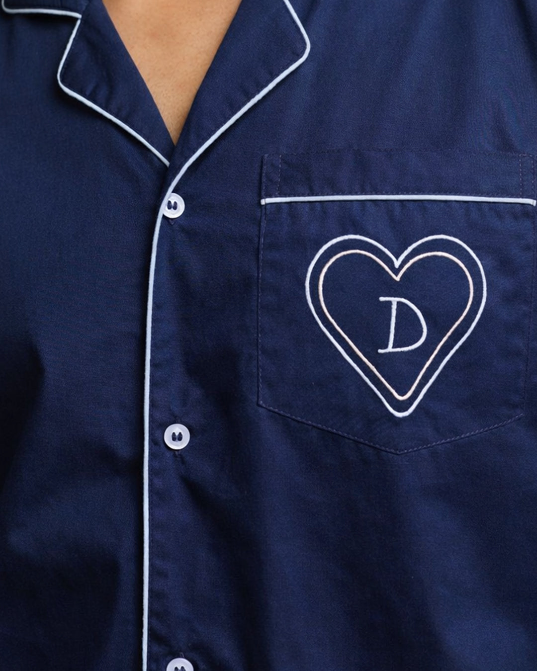 After Dark - Everyday Set <br> Kids Embroidered Cotton Notched Pajama Set