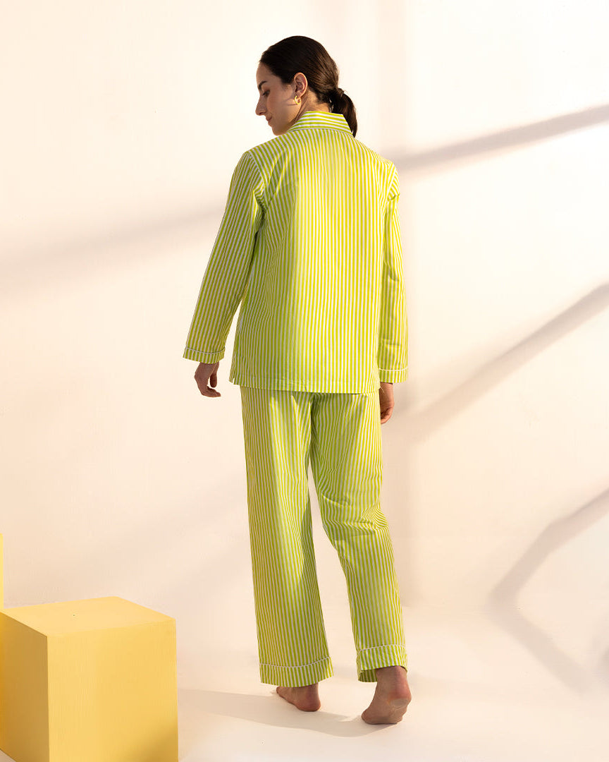 Applemint - Everyday Set<br>Women’s Embroidered Cotton Notch Collar Pajama Set