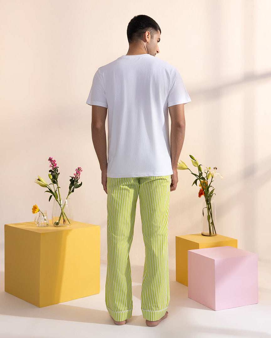 Applemint Embroidered T-shirt & Cotton Pyjama Men's