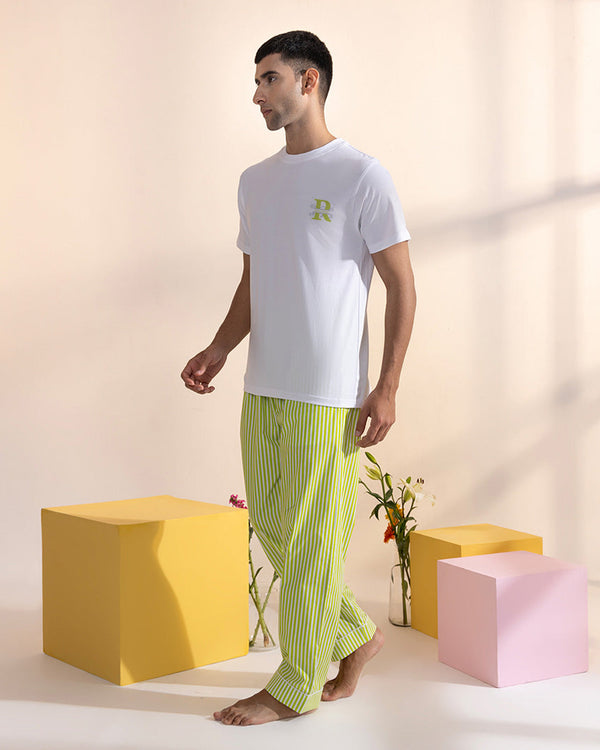 Applemint Embroidered T-shirt & Cotton Pyjama Men's