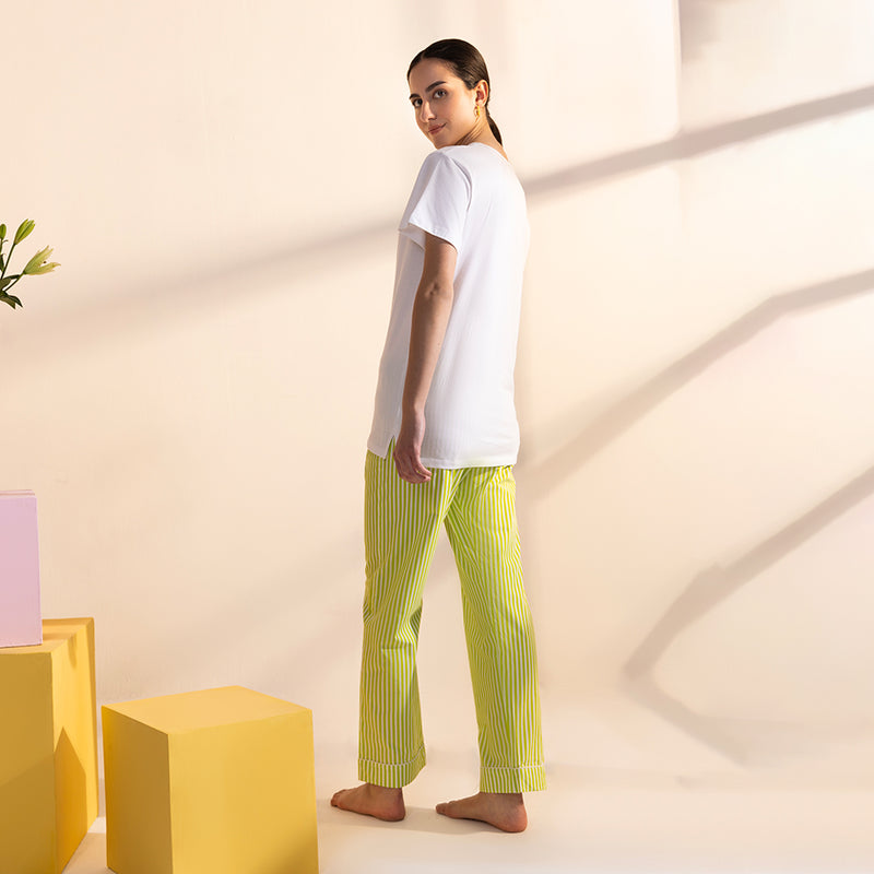 Applemint Embroidered T-shirt & Cotton Pyjama Women's