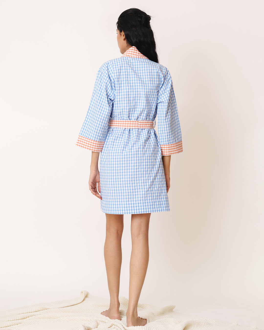 Daybreak - Layer Robe <br> Women’s Cotton Gingham Classic Robe
