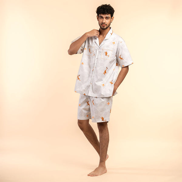 Banana Bandits Cotton Notched Shorts Set