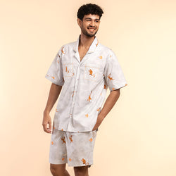Banana Bandits Cotton Notched Shorts Set