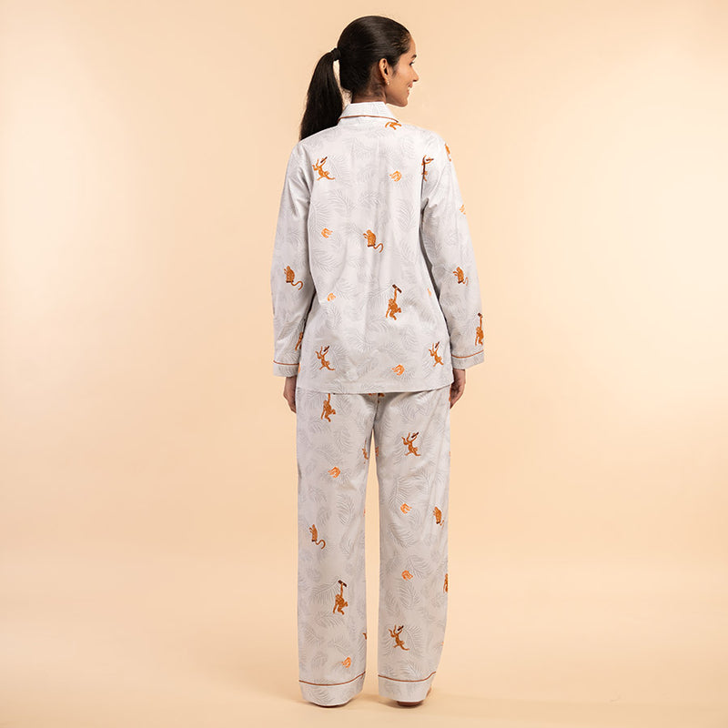 Banana Bandits Cotton Notched Collar Pyjama Set