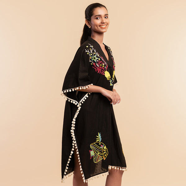 Black - Midi Kaftan Dress