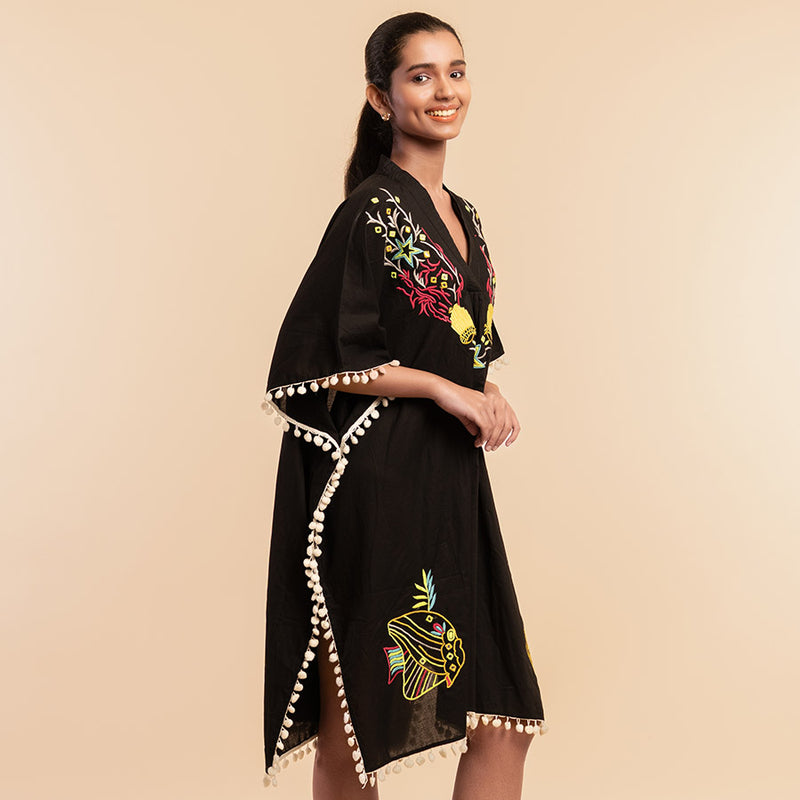 Black - Midi Kaftan Dress
