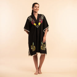 Black - Midi Kaftan Dress