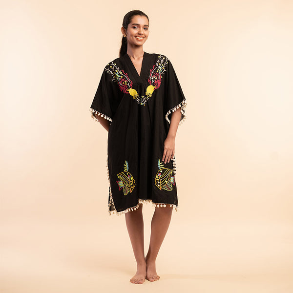 Black - Midi Kaftan Dress