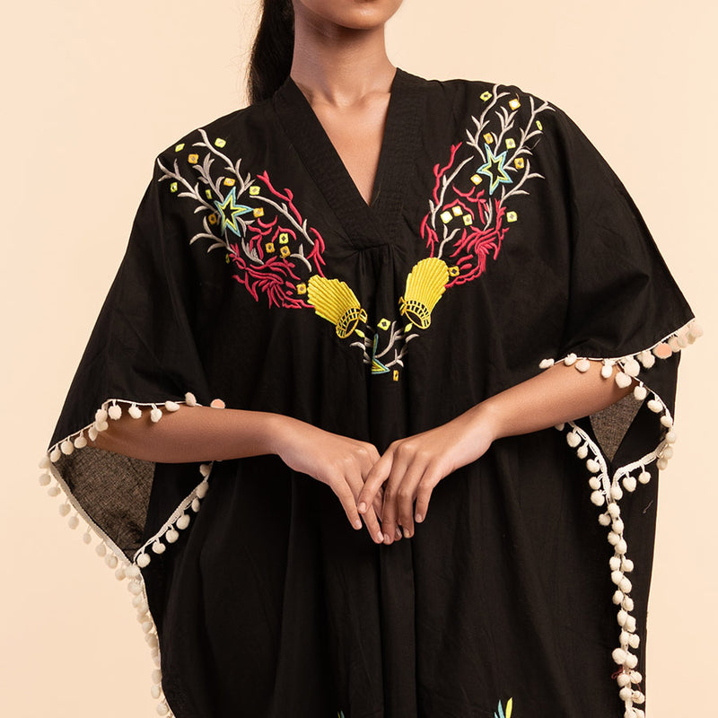 Black - Midi Kaftan Dress