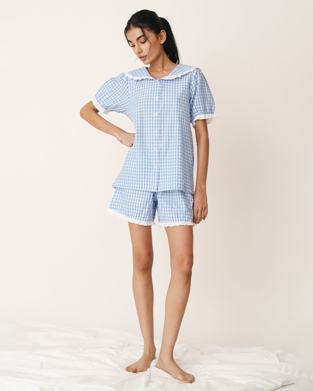 Daybreak - Picnic Set <br> Women’s Cotton Gingham Shorts Set