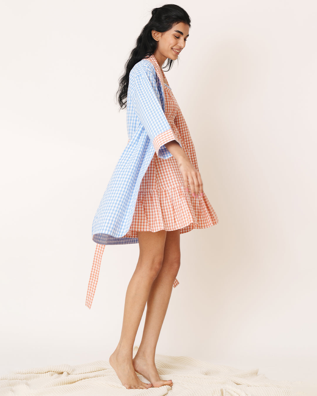 Daybreak - Layer Robe <br> Women’s Cotton Gingham Classic Robe