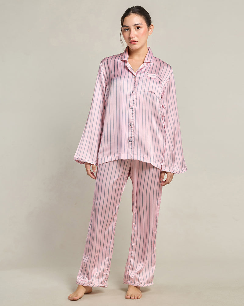 Sunset Satin Relaxed Notched Collar Pyjama Set
