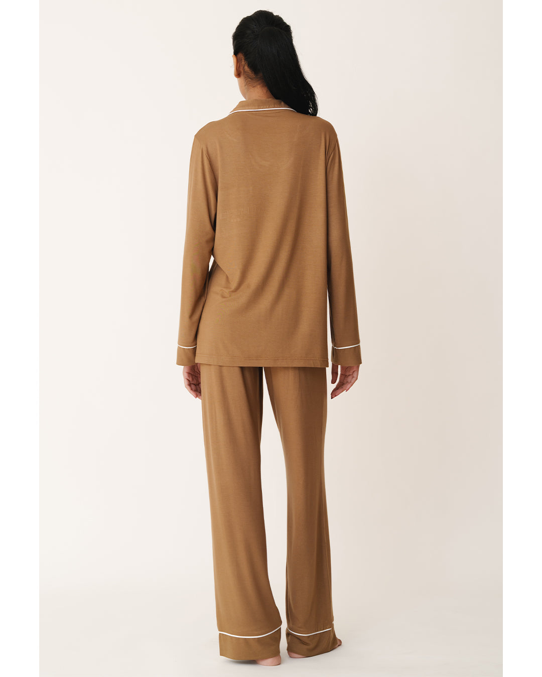 Caramel Cloud - Everyday Set <br> Women's Embroidered Knit Notch Collar Pajama Set