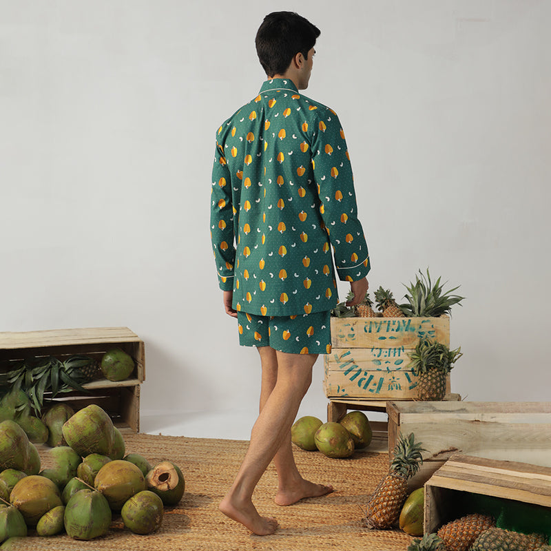 Nutty Retreat Cotton Notched Shorts Set