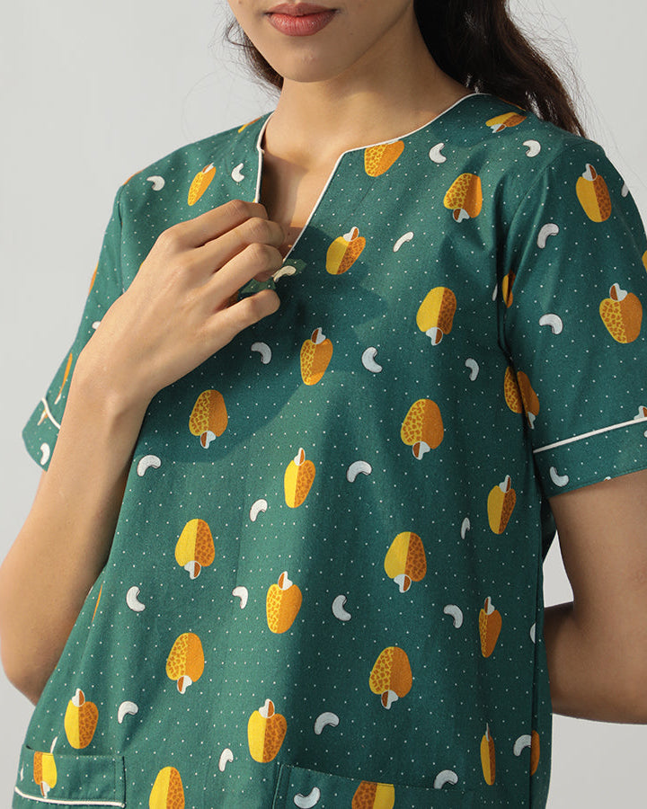 Nutty Retreat - Cove Set <br>Women’s Cotton Dip Neck Pajama Set