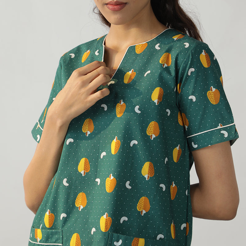 Nutty Retreat Cotton Dip-Neck Pyjama Set