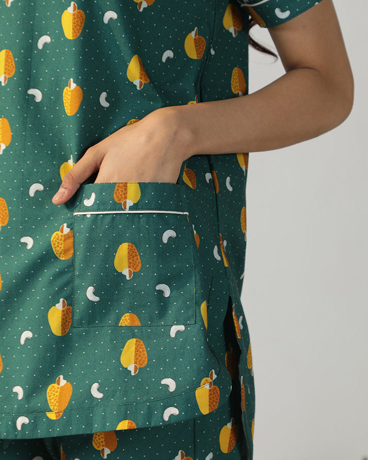 Nutty Retreat - Cove Set <br>Women’s Cotton Dip Neck Pajama Set