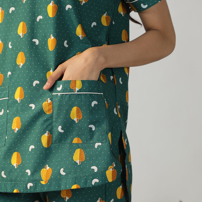 Nutty Retreat Cotton Dip-Neck Pyjama Set