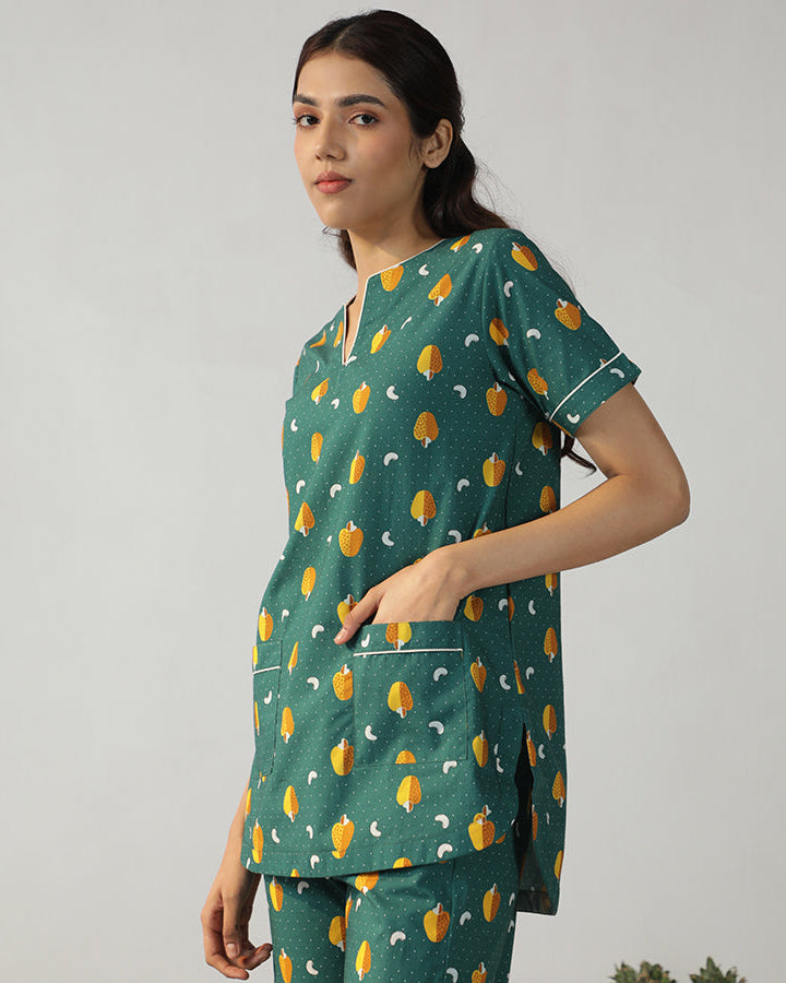 Nutty Retreat - Cove Set <br>Women’s Cotton Dip Neck Pajama Set