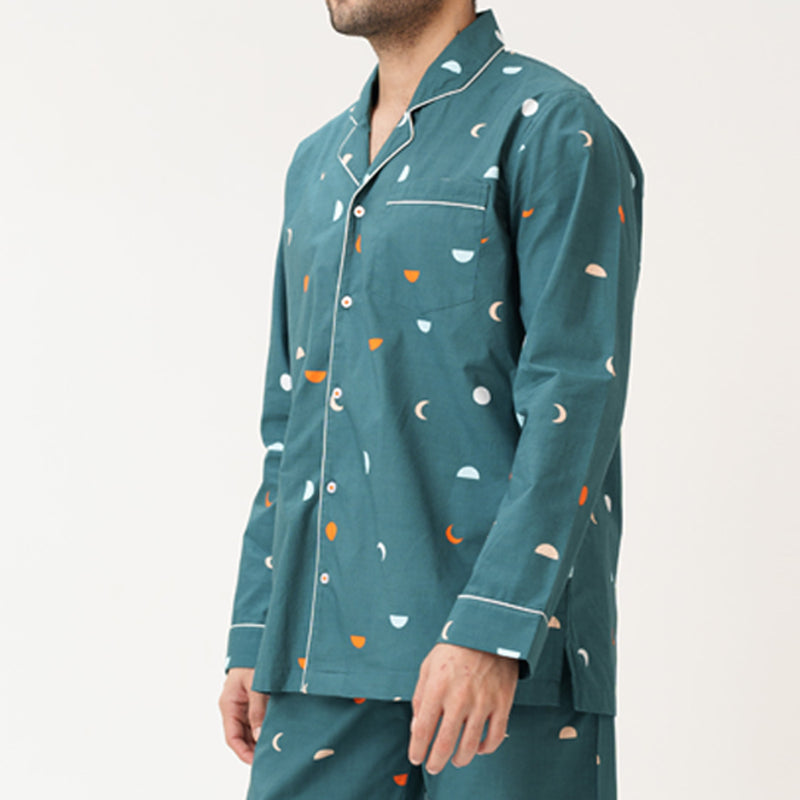 Celestial Dreams Cotton Notched Pyjama Set